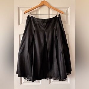 MSK Black Full A-Line Skirt with Pleated Hem